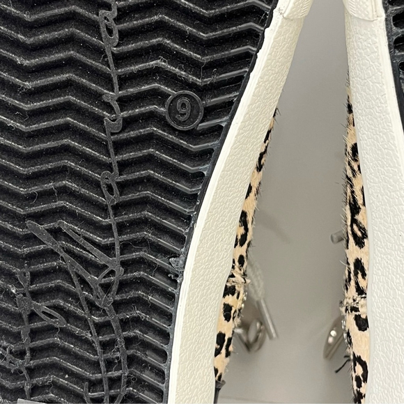 Vintage Havana Leopard High Top Sneakers Size 9 Star Distressed Zip Shoes - Picture 12 of 13